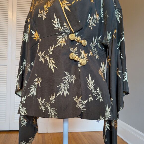 Vintage 90s Sue Wong Silk Blend Kimono Top, Whimsigoth Fairycore, Size Medium - Picture 7 of 8